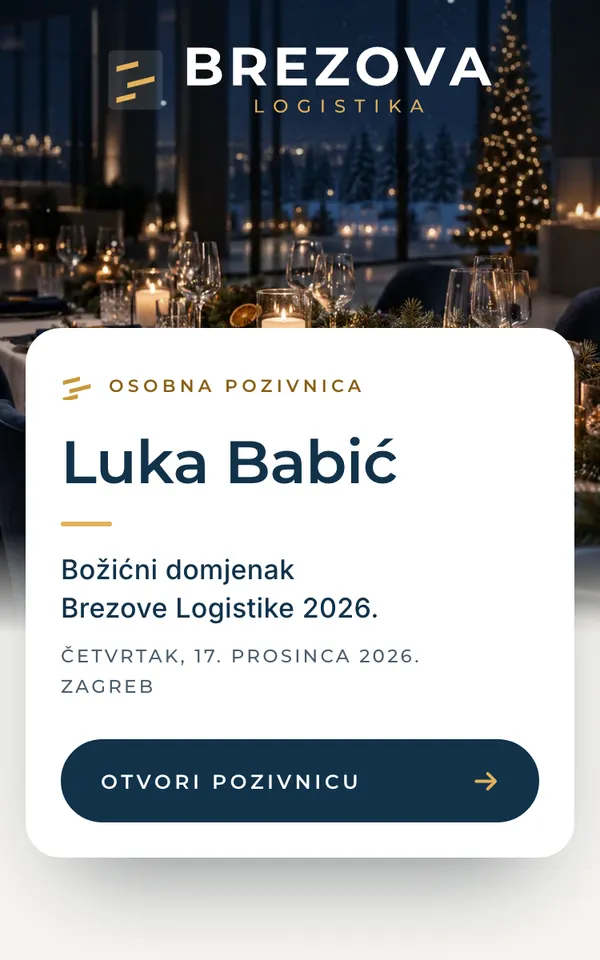 Naslovnica pozivnice: Brezova Logistika
